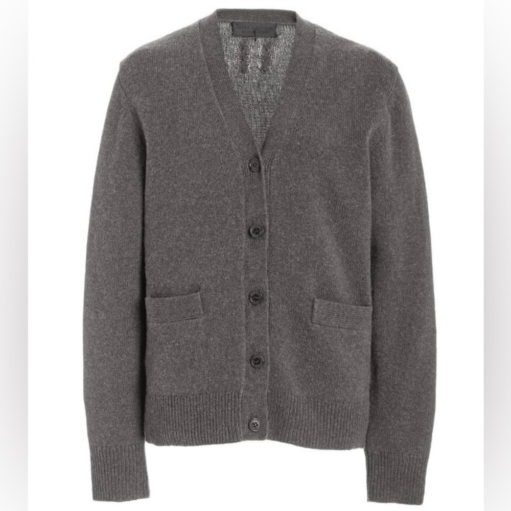 Nili Lotan Shandie Wool Cardigan Grey Size Small